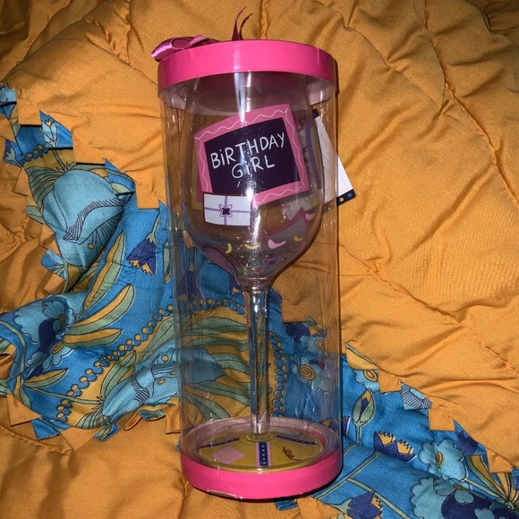 Handpainted  Goblet Glasses “Birthday Girl” - Picture 1 of 3